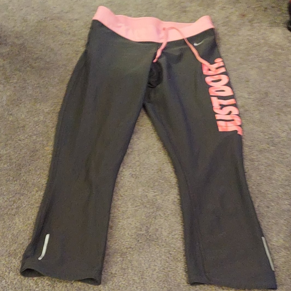 Grey and Pink Nike Capris